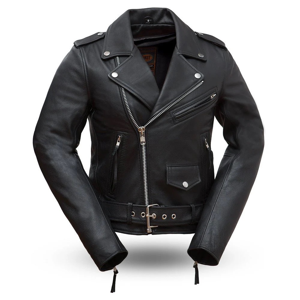 First MFG Co Black Women's Motorcycle Leather Jacket XXL NWT